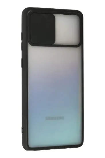 Newface Samsung Galaxy A81 / Note 10 Lite Kılıf Palm Buzlu Kamera Sürgülü Silikon - Siyah resmi