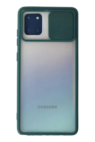 Newface Samsung Galaxy A81 / Note 10 Lite Kılıf Palm Buzlu Kamera Sürgülü Silikon - Yeşil resmi