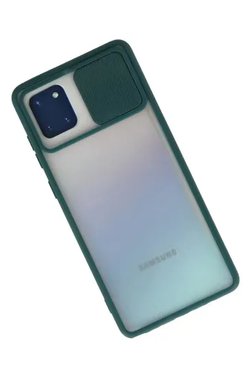 Newface Samsung Galaxy A81 / Note 10 Lite Kılıf Palm Buzlu Kamera Sürgülü Silikon - Yeşil resmi