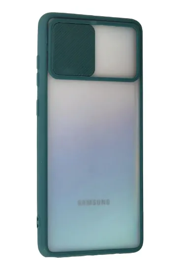 Newface Samsung Galaxy A81 / Note 10 Lite Kılıf Palm Buzlu Kamera Sürgülü Silikon - Yeşil resmi