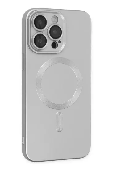 Newface iPhone 13 Pro Max Kılıf Moshi Lens Magneticsafe Silikon - Gümüş resmi