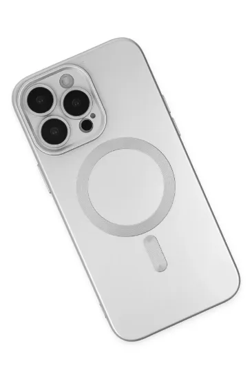 Newface iPhone 13 Pro Max Kılıf Moshi Lens Magneticsafe Silikon - Gümüş resmi