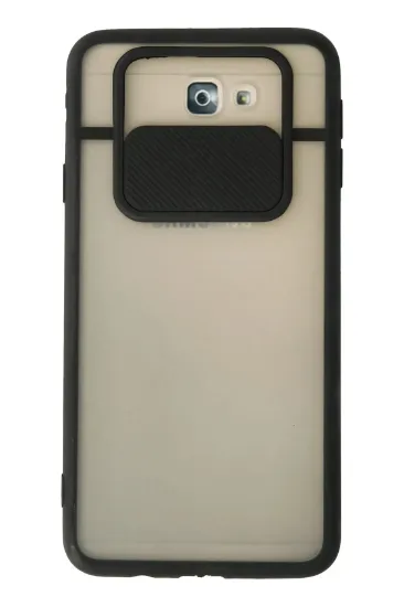 Newface Samsung Galaxy J7 Prime Kılıf Palm Buzlu Kamera Sürgülü Silikon - Siyah resmi