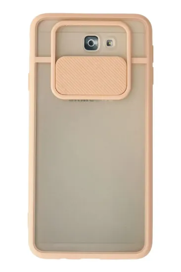 Newface Samsung Galaxy J7 Prime Kılıf Palm Buzlu Kamera Sürgülü Silikon - Pembe resmi