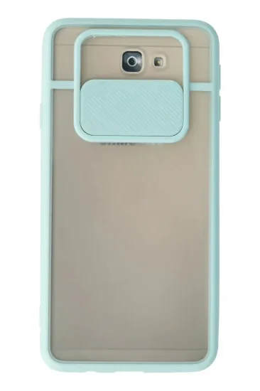 Newface Samsung Galaxy J7 Prime Kılıf Palm Buzlu Kamera Sürgülü Silikon - Turkuaz resmi