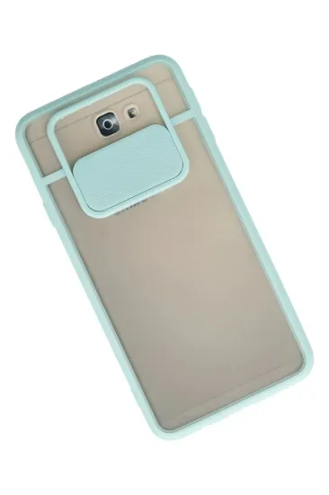 Newface Samsung Galaxy J7 Prime Kılıf Palm Buzlu Kamera Sürgülü Silikon - Turkuaz resmi