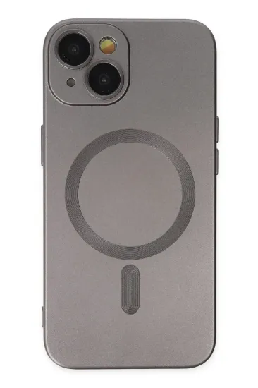 Newface iPhone 14 Plus Kılıf Moshi Lens Magneticsafe Silikon - Füme resmi