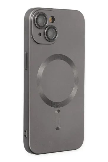 Newface iPhone 14 Plus Kılıf Moshi Lens Magneticsafe Silikon - Füme resmi