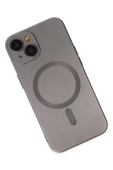 Newface iPhone 14 Plus Kılıf Moshi Lens Magneticsafe Silikon - Füme resmi