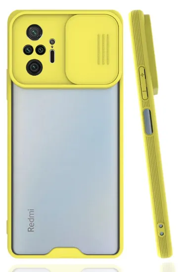 Newface Xiaomi Redmi Note 10 Pro Kılıf Platin Kamera Koruma Silikon - Sarı resmi