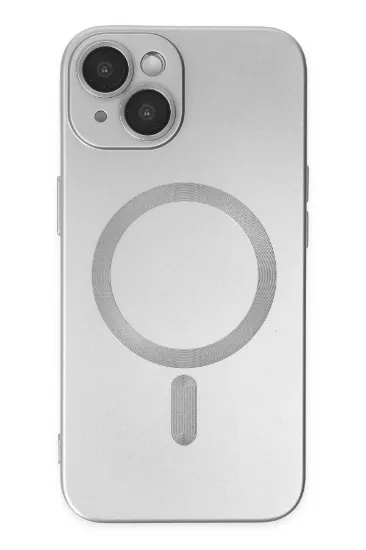 Newface iPhone 14 Plus Kılıf Moshi Lens Magneticsafe Silikon - Gümüş resmi