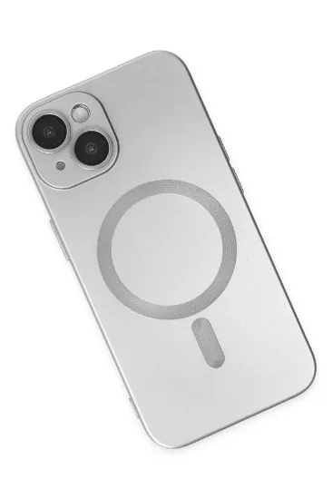 Newface iPhone 14 Plus Kılıf Moshi Lens Magneticsafe Silikon - Gümüş resmi