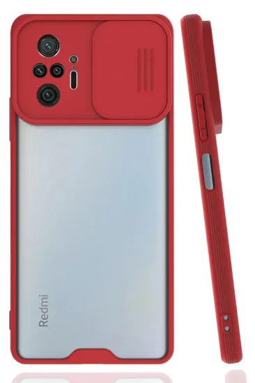 Newface Xiaomi Redmi Note 10 Pro Kılıf Platin Kamera Koruma Silikon - Kırmızı resmi