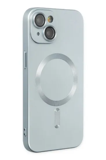 Newface iPhone 14 Plus Kılıf Moshi Lens Magneticsafe Silikon - Sierra Blue resmi