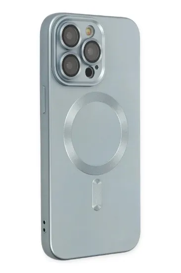 Newface iPhone 14 Pro Kılıf Moshi Lens Magneticsafe Silikon - Sierra Blue resmi