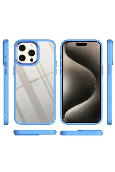 Newface iPhone 15 Pro Kılıf Power Silikon - Mavi resmi