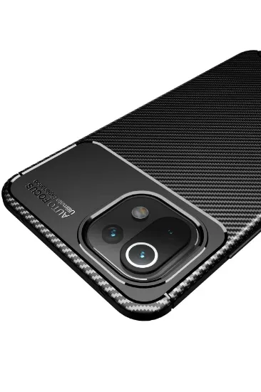 Newface Xiaomi Mİ 11 Lite Kılıf Auto Focus Karbon Kapak - Siyah resmi