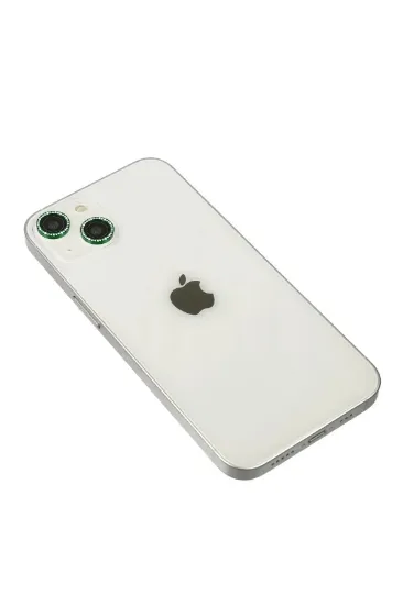 Newface iPhone 14 Diamond Kamera Lens - Yeşil resmi