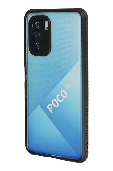 Newface Xiaomi Poco F3 Kılıf Miami Şeffaf Silikon - Siyah resmi