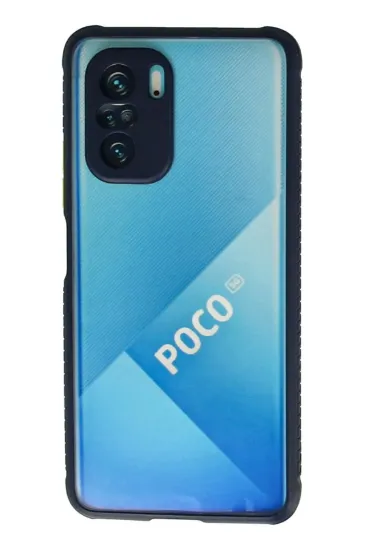 Newface Xiaomi Poco F3 Kılıf Miami Şeffaf Silikon - Lacivert resmi