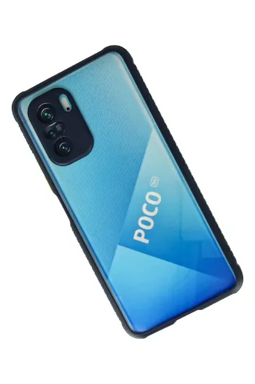 Newface Xiaomi Poco F3 Kılıf Miami Şeffaf Silikon - Lacivert resmi