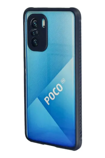 Newface Xiaomi Poco F3 Kılıf Miami Şeffaf Silikon - Lacivert resmi