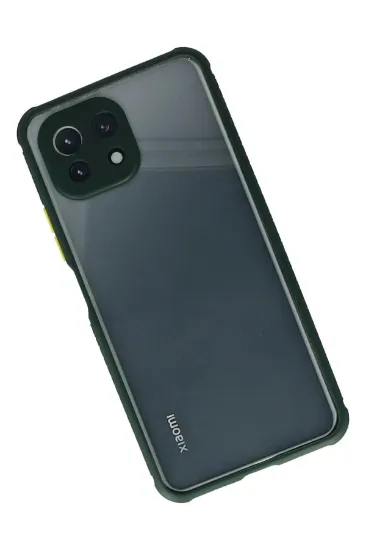 Newface Xiaomi Mİ 11 Lite Kılıf Miami Şeffaf Silikon - Koyu Yeşil resmi