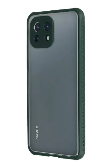 Newface Xiaomi Mİ 11 Lite Kılıf Miami Şeffaf Silikon - Koyu Yeşil resmi