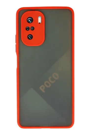 Newface Xiaomi Poco F3 Kılıf Montreal Silikon Kapak - Kırmızı resmi