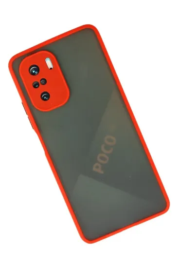 Newface Xiaomi Poco F3 Kılıf Montreal Silikon Kapak - Kırmızı resmi
