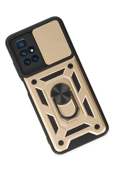 Newface Xiaomi Redmi 10 2022 Kılıf Pars Lens Yüzüklü Silikon - Gold resmi