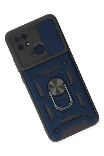 Newface Xiaomi Redmi 10C Kılıf Pars Lens Yüzüklü Silikon - Lacivert resmi