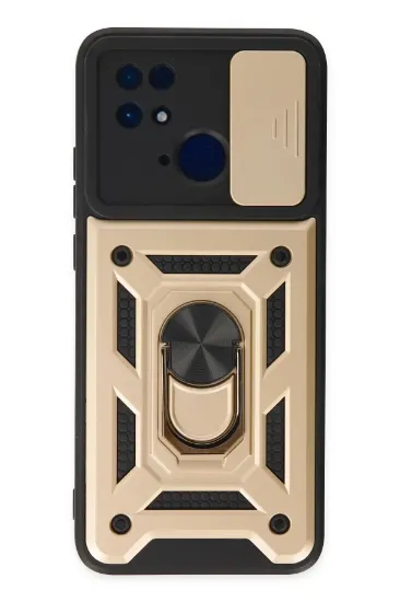 Newface Xiaomi Redmi 10C Kılıf Pars Lens Yüzüklü Silikon - Gold resmi