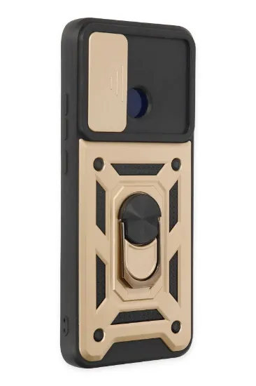 Newface Xiaomi Redmi 10C Kılıf Pars Lens Yüzüklü Silikon - Gold resmi