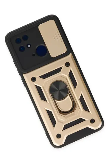 Newface Xiaomi Redmi 10C Kılıf Pars Lens Yüzüklü Silikon - Gold resmi
