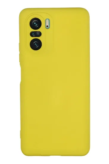 Newface Xiaomi Poco F3 Kılıf Nano içi Kadife Silikon - Sarı resmi