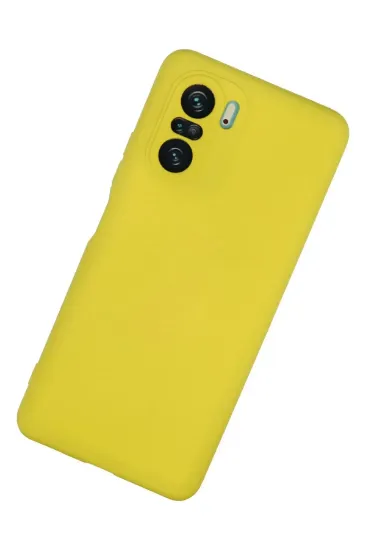 Newface Xiaomi Poco F3 Kılıf Nano içi Kadife Silikon - Sarı resmi