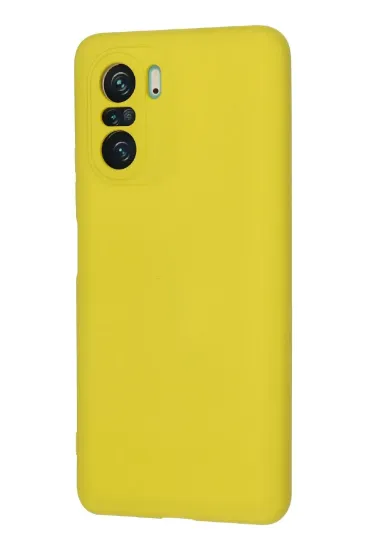 Newface Xiaomi Poco F3 Kılıf Nano içi Kadife Silikon - Sarı resmi