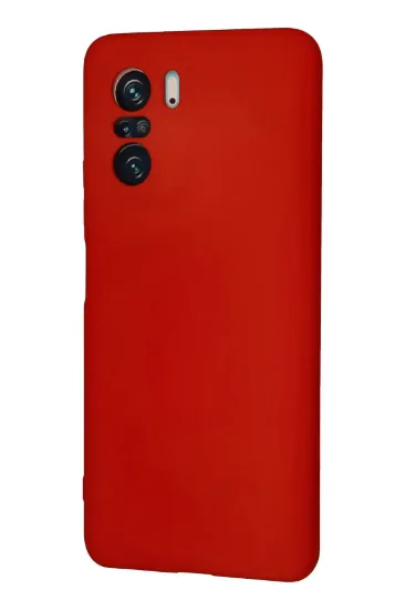 Newface Xiaomi Poco F3 Kılıf Nano içi Kadife Silikon - Kırmızı resmi