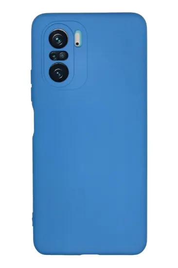 Newface Xiaomi Poco F3 Kılıf Nano içi Kadife Silikon - Mavi resmi