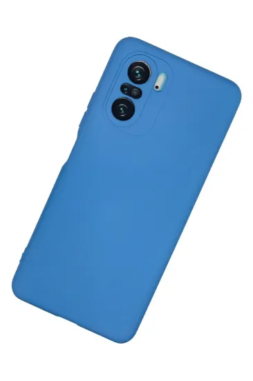 Newface Xiaomi Poco F3 Kılıf Nano içi Kadife Silikon - Mavi resmi