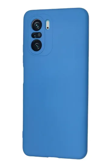 Newface Xiaomi Poco F3 Kılıf Nano içi Kadife Silikon - Mavi resmi