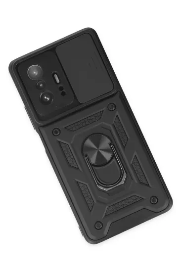 Newface Xiaomi Mi 11T Pro Kılıf Pars Lens Yüzüklü Silikon - Siyah resmi