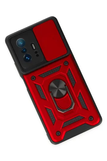 Newface Xiaomi Mi 11T Pro Kılıf Pars Lens Yüzüklü Silikon - Kırmızı resmi