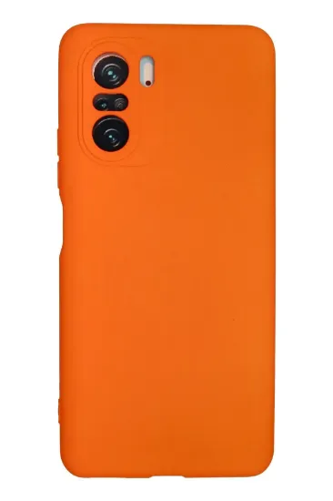 Newface Xiaomi Poco F3 Kılıf Nano içi Kadife Silikon - Turuncu resmi