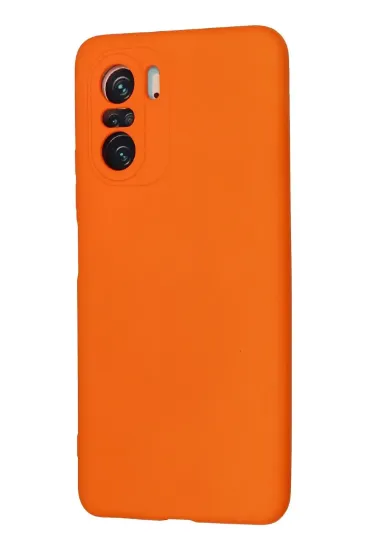 Newface Xiaomi Poco F3 Kılıf Nano içi Kadife Silikon - Turuncu resmi