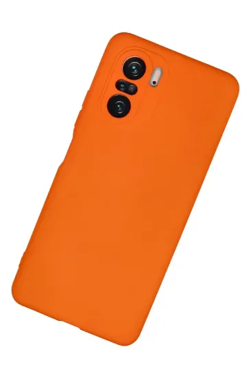 Newface Xiaomi Poco F3 Kılıf Nano içi Kadife Silikon - Turuncu resmi
