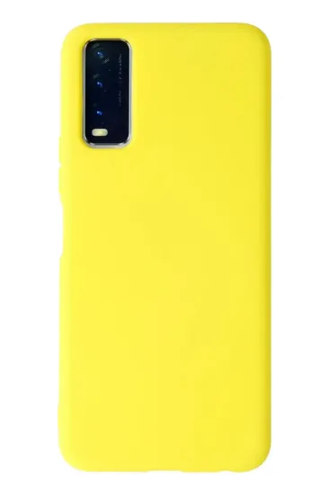 Newface Vivo Y11S Kılıf Nano içi Kadife Silikon - Sarı resmi