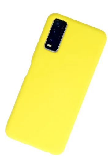 Newface Vivo Y11S Kılıf Nano içi Kadife Silikon - Sarı resmi