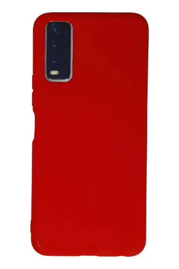 Newface Vivo Y11S Kılıf Nano içi Kadife Silikon - Kırmızı resmi
